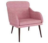 Yisssmeng Fauteuil de salon, rose, en velours, 63 x 76 x 80 cm, rembourré, avec structure en métal, fauteuil de lecture confortable pour salon, chambre à coucher, couloir