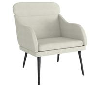Yisssmeng Fauteuil en velours crème avec structure en métal - 63 x 76 x 80 cm - Petit fauteuil de lecture confortable et fauteuil TV - Design moderne pour salon, chambre à coucher