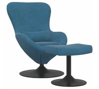 Yisssmeng Fauteuil lounge en velours bleu avec fonction pivotante à 360° et repose-pieds - 63 x 73 x 90 cm - Fauteuil de lecture, TV, pour salon, chambre à coucher, bureau