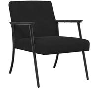 Yisssmeng Fauteuil lounge en velours noir 59 x 75 x 78 cm - Fauteuil de lecture moderne avec pieds en acier - Fauteuil TV ergonomique pour salon, chambre à coucher et bureau à domicile