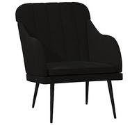 Yisssmeng Fauteuil lounge en velours noir - 63 x 76 x 80 cm - Fauteuil TV confortable avec structure en métal - Peu encombrant - Pour petite chambre, salon et bureau