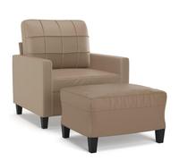 Yisssmeng Fauteuil Relax avec Repose-Pied Similicuir 60 cm Cappuccino