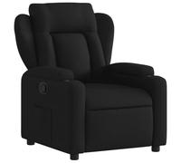Yisssmeng Fauteuil relax noir 77 x 94,5 x 100 cm - Tissu 100 % polyester - Fonction couchage manuel à 135° - Porte-gobelet - Poche latérale robuste pour salon, chambre à coucher, bureau