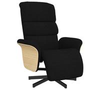 Yisssmeng Fauteuil relax, noir, avec repose-pieds, fonction couchage manuel 105-125°, rotatif à 360°, tissu respirant, 79,5 x 83 x 104 cm, pour salon, chambre à coucher, bureau