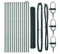 Yisssmeng Green Garden Fence - Kit de panneau de fil en acier - 25 x 1 m - 25 mm - Avec 26 poteaux, moderne et durable - Pour la sécurité des animaux de compagnie