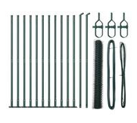 Yisssmeng Green Garden Fence - Kit de panneau de fil en PVC - 25 x 0,8 m - 50 mm - En maille d'acier et PVC - Avec 11 points de béton - Design moderne et robuste - Pour jardin, patio, extérieur