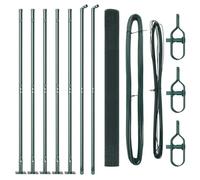 Yisssmeng Green Garden Fence Panneau grillagé en acier et PVC 10 x 1,5 m 16 x 16 mm avec 5 points en béton Design moderne et robuste Barrière d'extérieur pour jardin, patio, zone des animaux