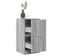 Yisssmeng Grey Sonoma Apothecary Cabinet de rangement 40 x 41 x 77,5 cm Plateau en bois avec 2 tiroirs pour cuisine, bureau, chambre à coucher, couloir