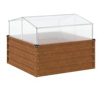 Yisssmeng Jardinière de Jardin avec Serre 100x100x77cm Acier Carrée