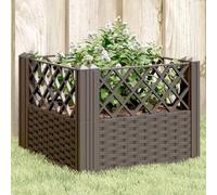 Yisssmeng Jardinière marron 43,5 cm PP aspect rotin plate-bande surélevée modulaire pour légumes, herbes, jardinage urbain