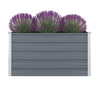 Yisssmeng Jardinière Surélevée 100x100x45 cm Acier Galvanisé Gris