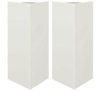 Yisssmeng Jardinière Triangulaire Acier Blanc 40x34,5x75 cm 2 Pcs