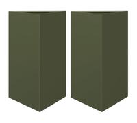 Yisssmeng Jardinière Triangulaire Acier Lot de 2 Vert Olive 50x43x75 cm