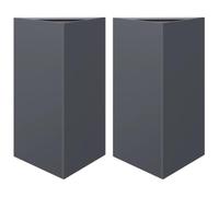 Yisssmeng Jardinière Triangulaire en Acier 2 Pcs Anthracite 50x43x75 cm