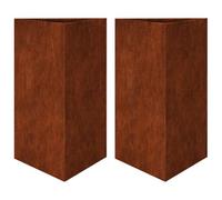 Yisssmeng Jardinière Triangulaire en Acier Corten 50x43x75 cm 2 Pcs