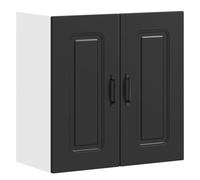 Yisssmeng Kalmar - Armoire murale de cuisine - Noir - 60 x 31 x 60 cm - En bois avec 2 portes - Charge maximale : 60 kg - Buffet peu encombrant - Pour cuisine, couloir, chambre à coucher