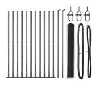 Yisssmeng Kit de clôture de jardin de 25 m - Gris - Acier PVC - 25 mm - Maille - Design moderne - Robuste et résistant aux intempéries - Clôture pour chien - Brise-vue pour l'extérieur