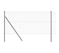 Yisssmeng Kit de clôture de jardin gris 10 x 1 m en acier et PVC - Design moderne - Éléments de clôture robustes pour chiens, brise-vue et délimitation de parterres - Système de clôture résistant aux