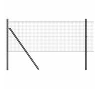 Yisssmeng Kit de clôture de jardin gris de 100 x 0,8 m avec 52 pièces de 25 x 25 mm - Maille en acier PVC - Design moderne - Robuste - Barrière d'extérieur pour jardin, patio, zone de jeu pour chien