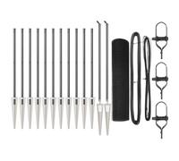 Yisssmeng Kit de clôture de jardin gris de 25 m - 16 x 16 mm - Panneaux en maille en acier et PVC - 13 piquets - Moderne - Écran de confidentialité pour jardin, patio, utilisation en extérieur
