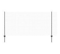 Yisssmeng Kit de clôture de jardin grise de 25 m x 1,2 m en acier revêtu par pulvérisation, design moderne, éléments de clôture robustes pour brise-vue, délimitation de parterre et clôture pour chien