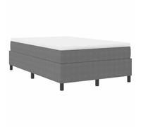 Yisssmeng Lit à sommier tapissier - 120 x 190 cm - Tissu velours côtelé gris clair et blanc - Lit capitonné moderne avec matelas à ressorts ensachés et surmatelas pour chambre à coucher