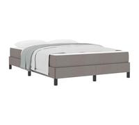 Yisssmeng Lit à sommier tapissier 140 x 190 cm avec matelas taupe - Lit capitonné moderne avec matelas à ressorts ensachés et sommier à lattes, cadre de lit français pour chambre à coucher et loft