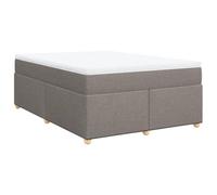 Yisssmeng Lit à sommier tapissier 140 x 200 cm avec matelas et surmatelas, lit rembourré en taupe, lit complet avec matelas à ressorts ensachés, cadre de lit moderne en tissu pour un sommeil