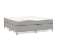 Yisssmeng Lit à sommier tapissier, 180 x 200 cm, gris clair, matelas à ressorts ensachés et surmatelas, 35 cm de hauteur, lit familial