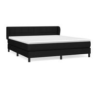 Yisssmeng Lit à sommier tapissier 180 x 200 cm, noir, avec matelas et surmatelas, en bois de mélèze, ressorts ensachés, tête réglable en hauteur