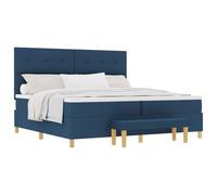 Yisssmeng Lit à sommier tapissier 200 x 200 cm avec matelas en mousse et tête de lit, lit double moderne complet avec banc, protège-matelas et sommier à lattes, lit rembourré pour chambre à coucher