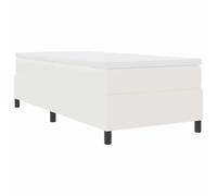 Yisssmeng Lit à sommier tapissier - 80 x 200 cm - Blanc crème - Lit capitonné moderne avec matelas à ressorts ensachés et surmatelas - Cadre de lit en bois avec housse en velours côtelé doux
