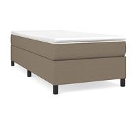 Yisssmeng Lit à sommier tapissier, 90 x 200 cm, taupe, simple, avec matelas à ressorts ensachés et surmatelas, respirant, dureté moyenne, pour chambre d'amis, d'adolescent et de chambre à coucher