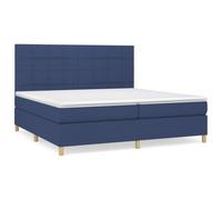 Yisssmeng Lit à sommier tapissier, bleu, 200 x 200 cm, avec matelas à ressorts ensachés, design nocturne moderne, pour chambre à coucher et suite d'invités