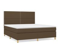 Yisssmeng Lit à sommier tapissier, marron foncé, 180 x 200 cm, avec matelas à ressorts ensachés, support anatomique, tête de lit réglable, confortable, chambre à coucher, pour couples, chambre simple