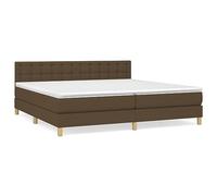 Yisssmeng Lit à sommier tapissier, marron foncé, 200 x 200 cm, avec ressorts ensachés et surmatelas, tête de lit réglable en hauteur pour chambre d'amis, chambre à coucher et lit familial