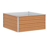 Yisssmeng Lit de Jardin Surélevé Acier Galvanisé 100x100x45cm Marron