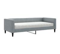 Yisssmeng Lit de jour, 90 x 190 cm, gris clair, housse en tissu, matelas en mousse, canapé-lit 2 en 1, chambre d'amis et d'adolescent, balcon, bureau