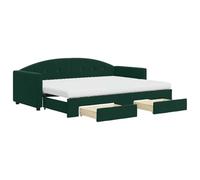Yisssmeng Lit de jour, extensible, 80 x 200 cm, vert foncé, en velours, avec coffre de lit et matelas, peu encombrant, pour salon, chambre à coucher ou petites pièces