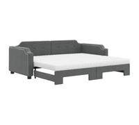 Yisssmeng Lit de jour extensible 90 x 200 cm avec 2 matelas en mousse, cadre en bois et métal robuste pour chambre d'amis, chambre d'adolescent et petits appartements