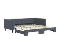 Yisssmeng Lit de jour, extensible, gris foncé, 100 x 200 cm, en velours, 2 en 1, avec coffre à roulettes, design moderne, robuste et peu encombrant, pour le salon, le sommeil et la chambre d'amis