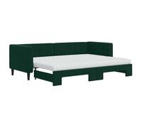 Yisssmeng Lit de jour, extensible, vert foncé, 80 x 200 cm, en velours, avec 2 matelas, design moderne, canapé 2 en 1, peu encombrant, pour salon, chambre d'amis, chambre d'adolescent