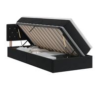Yisssmeng Lit de rangement 90 x 200 cm en velours noir avec surmatelas
