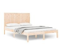 Yisssmeng Lit en bois massif 140 x 190 cm en pin non traité - Tête de lit moderne - Cadre de lit robuste sans matelas - Pour chambre à coucher, chambre d'adolescent, chambre d'amis