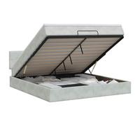 Yisssmeng Lit ottoman 140 x 190 cm avec matelas et surmatelas en velours gris clair