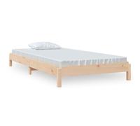 Yisssmeng Lit superposé 75 x 190 cm en bois de pin massif, lit d'appoint, peu encombrant, empilable, cadre de lit simple stable en bois avec sommier à lattes, pour chambre à coucher et chambre d'amis