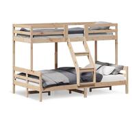 Yisssmeng Lit superposé 90/120 x 200 cm en pin massif non traité, peu encombrant, avec garde-corps, stable pour chambre d'adolescent, chambre d'hôtes et petites