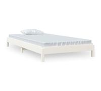 Yisssmeng Lit superposé 90 x 190 cm, blanc, cadre de lit en pin massif, lit empilable en bois avec sommier à lattes, lit d'appoint peu encombrant et lit simple pour chambre à coucher et chambre d'amis