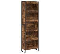 Yisssmeng Lot de 2 bibliothèques sur pied au design industriel, étagère à archives avec 6 compartiments en bois et métal pour salon et bureau, gris fumé, 60 x 30 x 189,5 cm