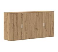 Yisssmeng Lot de 2 buffets artisanaux en chêne 79 x 38 x 80 cm - Design moderne avec 4 portes - Espace de rangement - Petite commode pour salon, couloir, chambre à coucher
